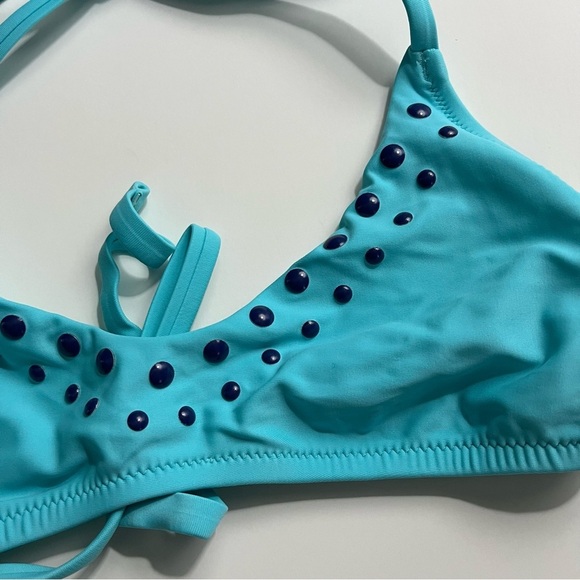 Aerie • NWY Blue Voop Studded Women's Bikini Top - Picture 8 of 9